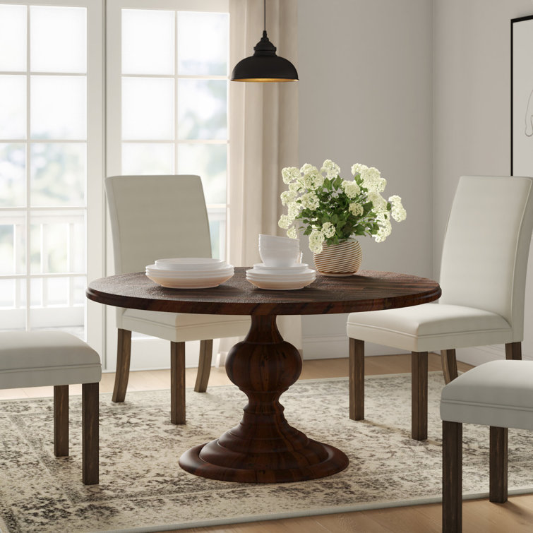 Joss & Main Champlain Mango Solid Wood Pedestal Dining Table & Reviews